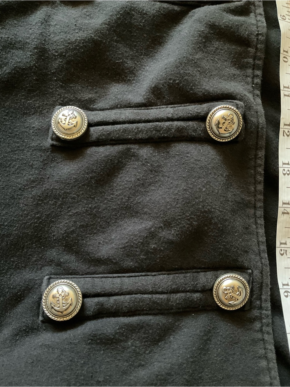Black Military-Style Button Front Jacket Napoleon Punk - Picture 5 of 12